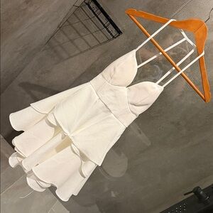 Chic White Layered Mini Dress